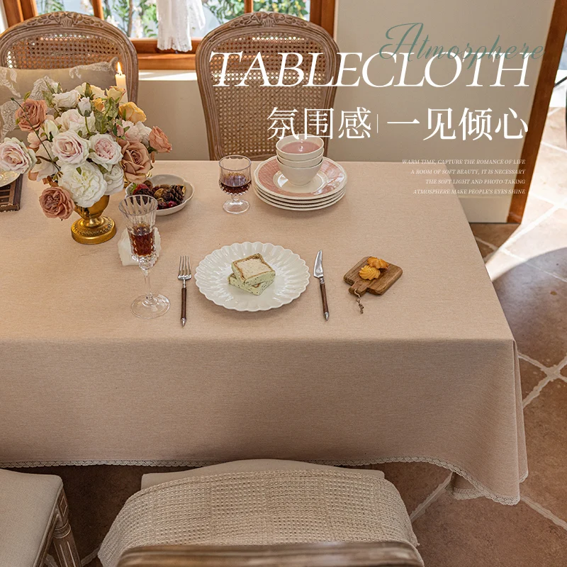 

Vintage solid color tablecloth, waterproof, oil resistant, scald resistant, and washable coffee table cloth