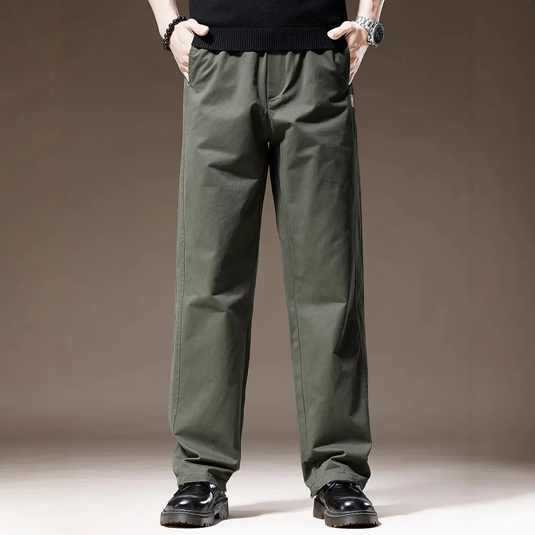 Повседневные брюки из чистого хлопка в американском стиле для мужчин свободные