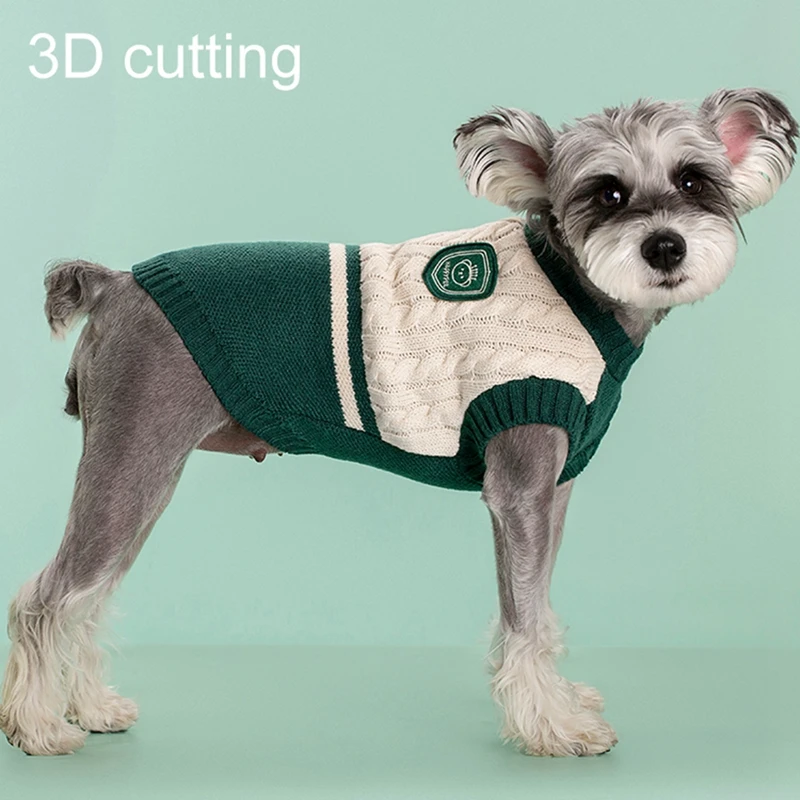 Женская одежда в стиле колледжа для маленьких и больших собак теплый свитер