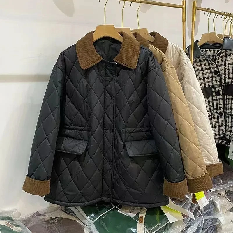 Женская зимняя куртка с отложным воротником цвет в ассортименте