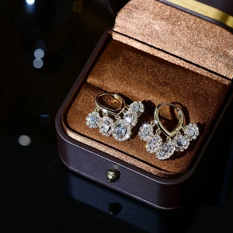 

MENGJIQIAO 2022 Korean Delicate Zircon Tassel Hoop Earrings For Women Girls Trendy Metal Heart Circle Oorbellen Jewelry Gifts