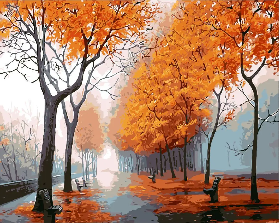 

4778Ann-Tulip diy digital oil painting oil painting acrylic flower painting explosion hand-filled landscape painting