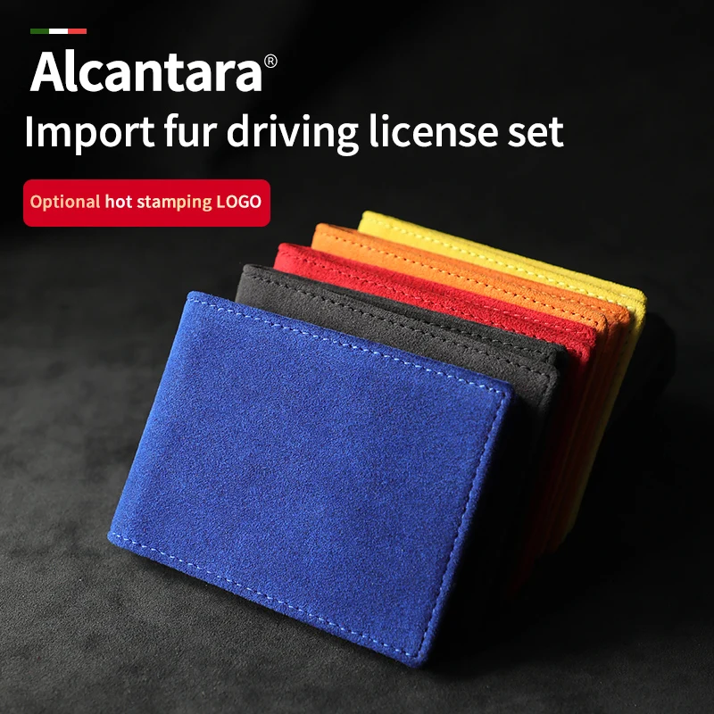New Driver License Holder Alcantara Suede Card Bag For Car Driving Documents Business ID Passport Card Wallet