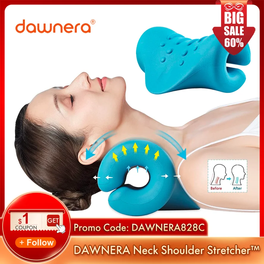 

DAWNERA Neck Shoulder Stretcher Cervical Traction Device Chiropractic Massage Pillow Relaxer for TMJ Pain Relief Spine Alignment