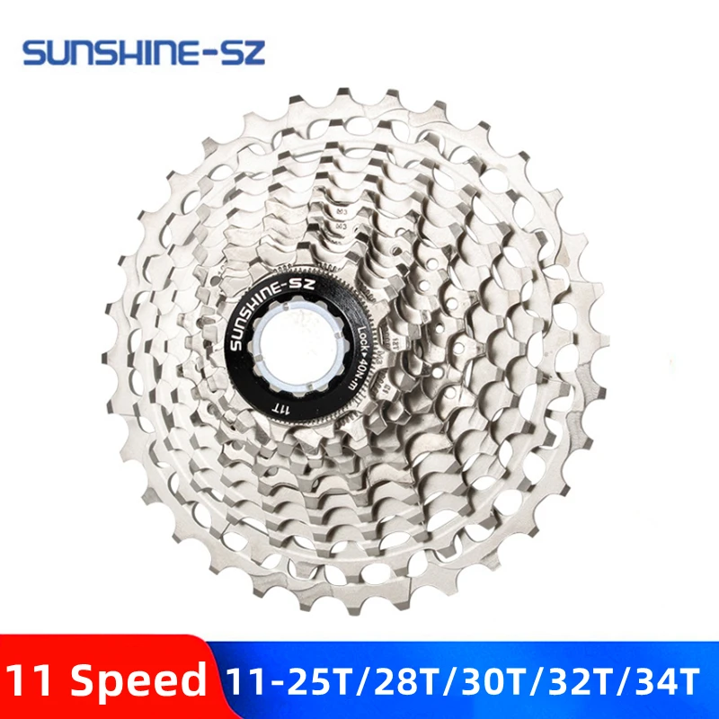 

Велосипедный маховик SUNSHINE, 8 9 10 11 12 Скоростей, кассета для горного шоссейного велосипеда, свободное колесо 11-23T/25T/28T/30T/32T/34T, Звездочка для горн...