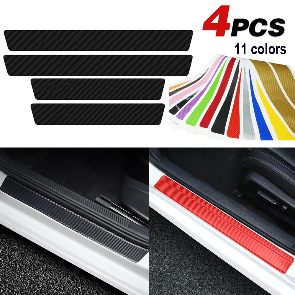 

4 шт., наклейки из углеродного волокна для защиты от царапин