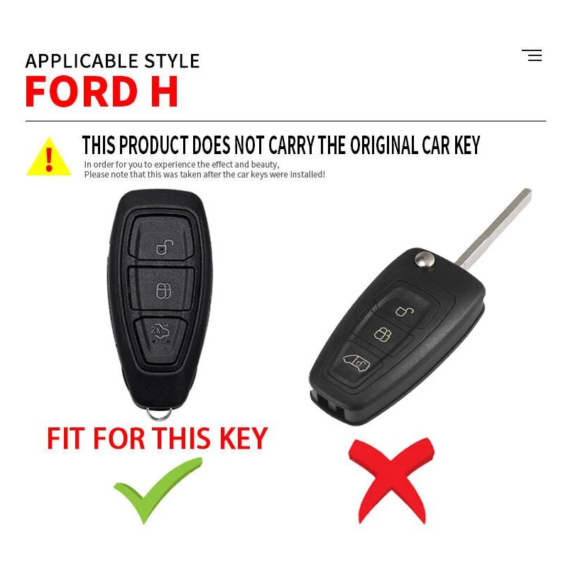 Car Key Case For Ford Fiesta Focus 3 4 Mondeo Ecosport Kuga ST Fob Remote Cover Holder Shell Bag Keychain Accessory Styling - купить по