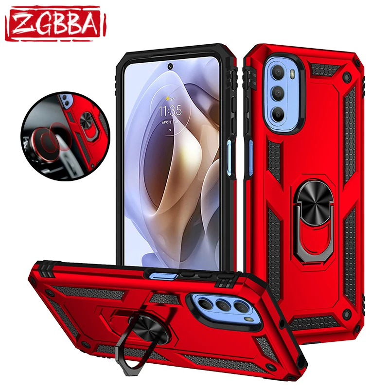 

Finger Ring Stand Holder Protective Case For Motorola Moto G31 G41 G51 G71 G22 G52 G60S G200 5G Shockproof Bracket Phone Cover