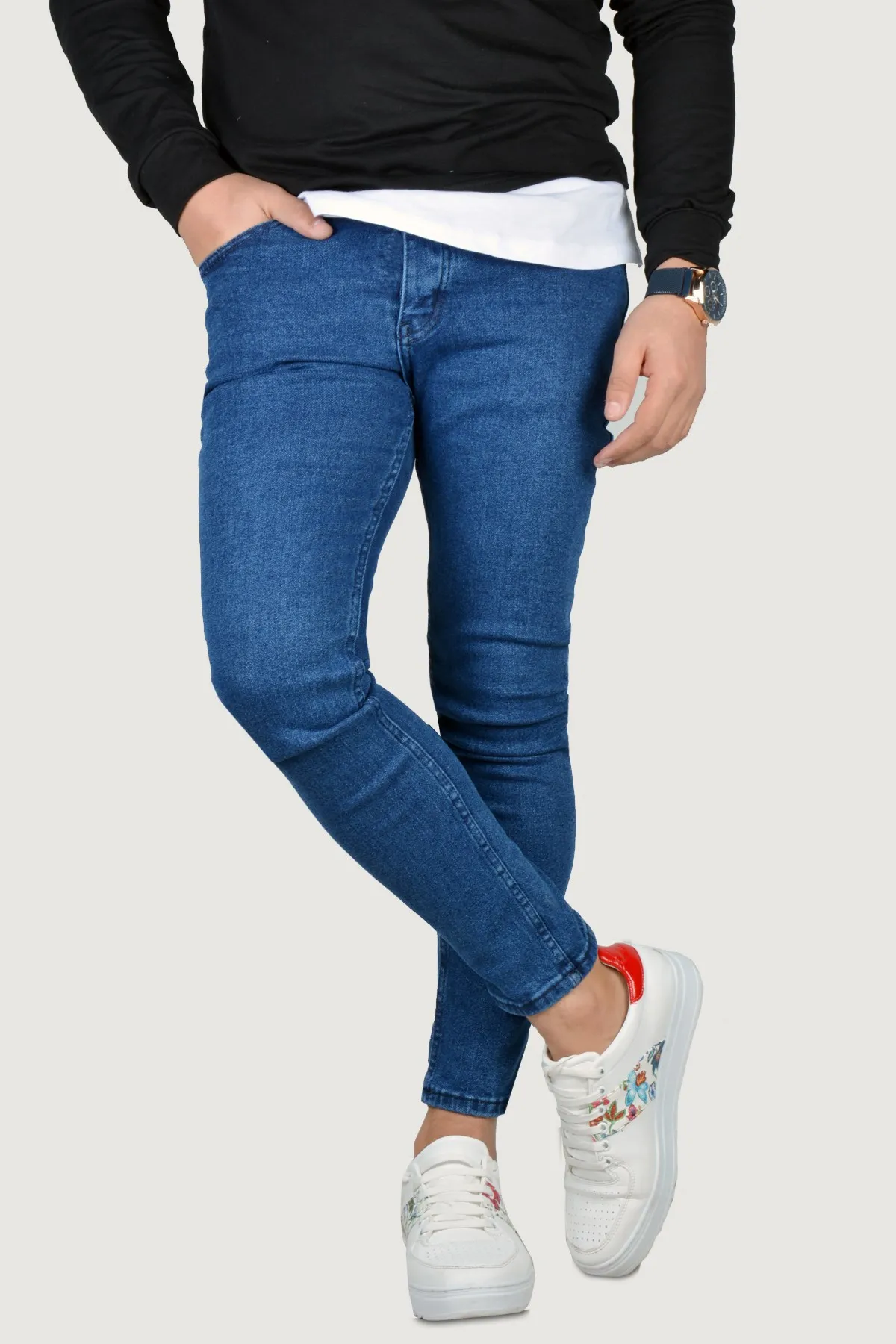 

Male Jeans Pants Lycra 9K-2100377-008 Navy Blue