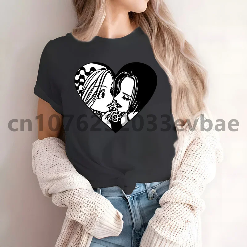 

Black Stones NANA Osaki Anime Ladies Tshirt Summer Fashion T-shirt Casual White Funny Cartoon Print T-shirt Hip Pop Tops Tee