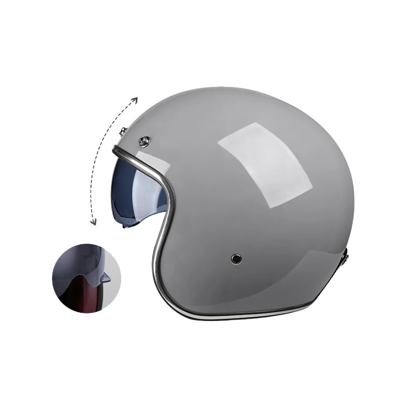 Винтажный мотоциклетный шлем с открытым лицом Cafe Racer Cascos Para Moto Retro Scooter Jet Pilot Chopper