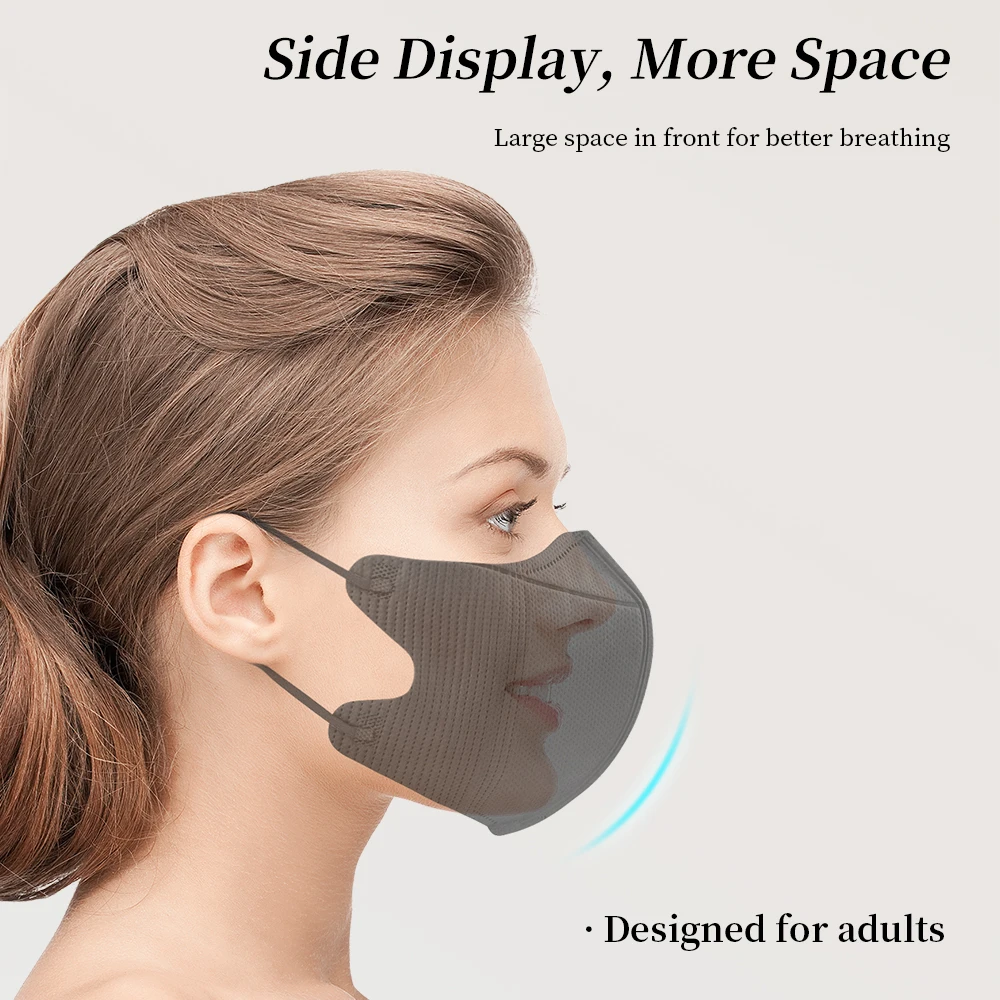 Маска KN95 Morandi color 3D черная маска FFP2 mascarillas fpp2 homologadas 4-слойная для лица cubrebocas kn95 ffpp2