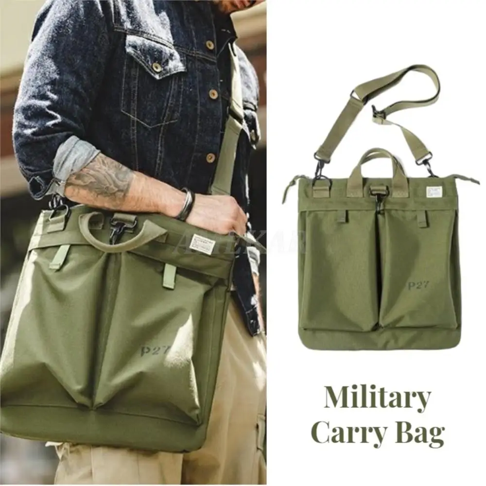 Men's Tactical Gear Helmet Military Carry Bag Trend Multi-pocket Flyer Travel Bags Computer Laptop Hand Bag Single Shoulder Bag