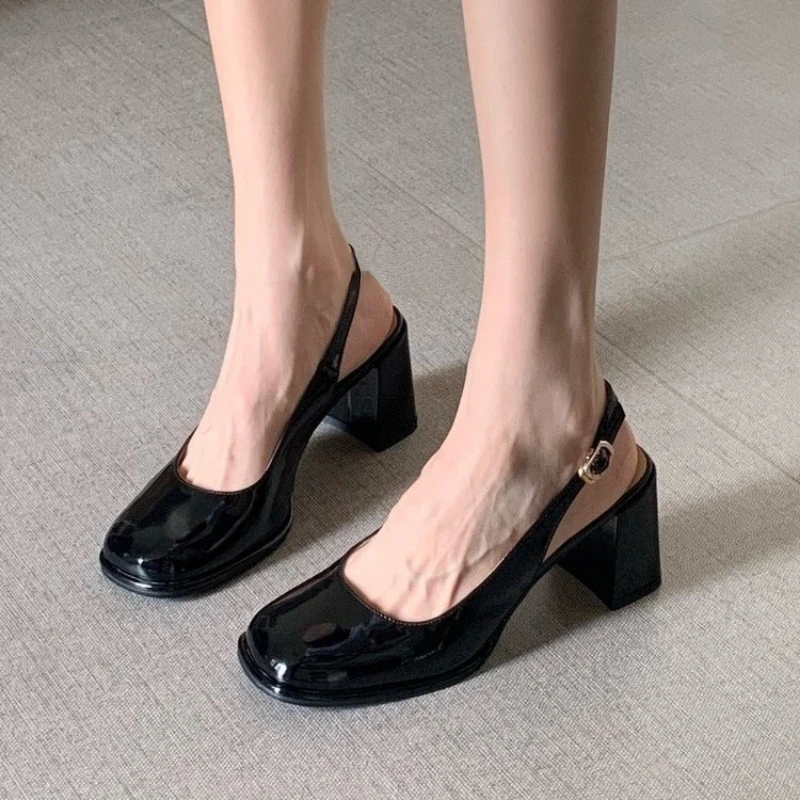 

Women's Chunky Heel Shoes 2023 Summer Fashion New Square Toe Lolita Women's Mary Janes Shoes Dress Office Ladies Heeled Shoes
