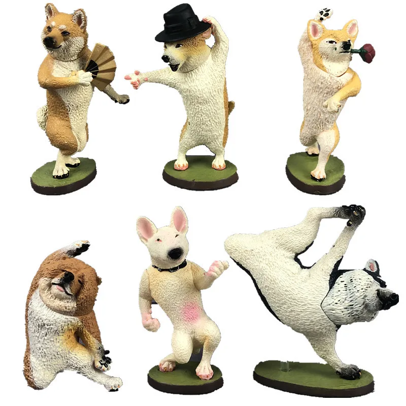 

Animal Dog Dancing Master Doll Car Decoration Kawaii Anime Model Yoga Dogs Decoration Action Figure Gift