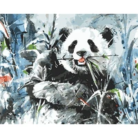 gatyztory 40x50cm frame painting by numbers panda animals on canvas pictures by numbers home decoration diy minimalism style