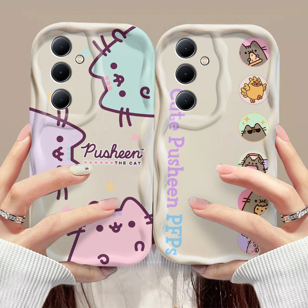 Милый мультяшный Кот P-Pusheens 3D волна чехол для Xiaomi Mi 14 12 12T 11 Lite Poco M6 X6 X5 X4 F4 X3 M3 Pro 4G 5G
