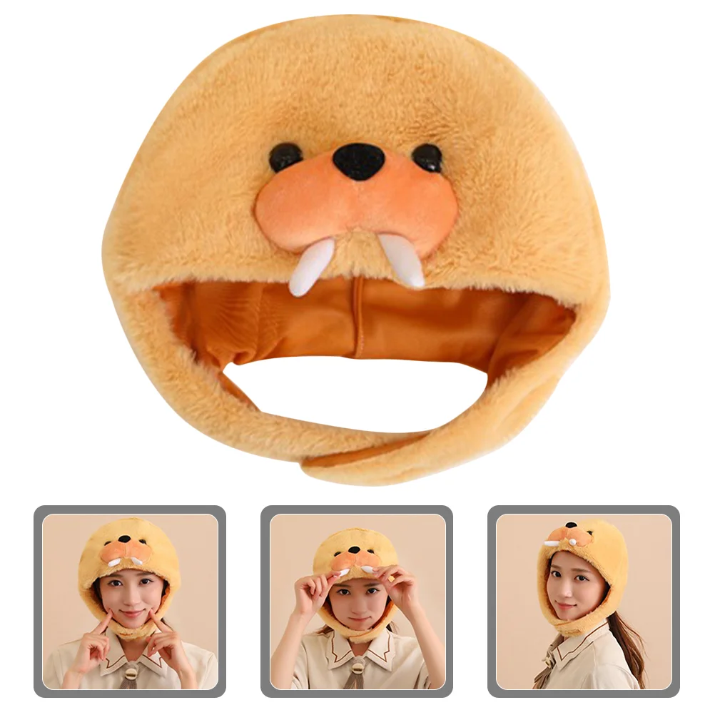 

Animal Costume Hat Plush Headwear Hats Party Headgear Adult For Adults Funny Props Cosplay