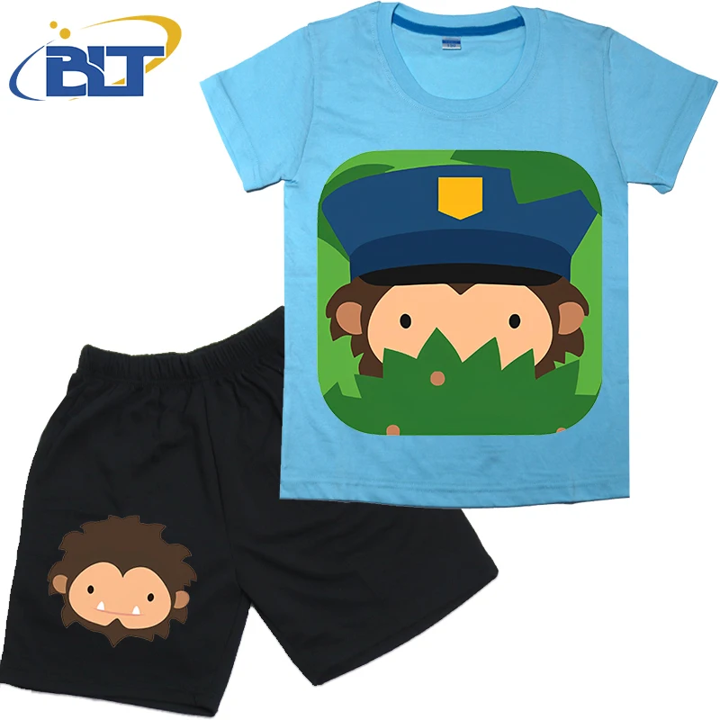 Комплект летней детской футболки с изображением снежной кошки Детские хлопковые