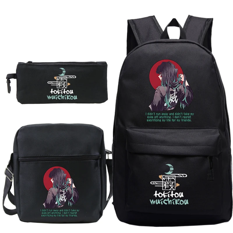 

Tokitou Muichirou Mochila Hombre Penbag School Bags for Teenage Girls Boys Demon Slayer Anime 3pcs/set Backpacks School Rucksack