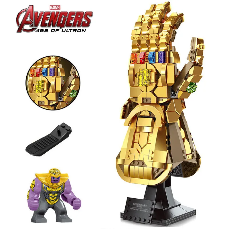 

DISNEY marvels AVENGERS Endgame THANOS Infinity Gauntlet Glove GROOT Kit Building Block Bricks DIY Toys Kid Gift