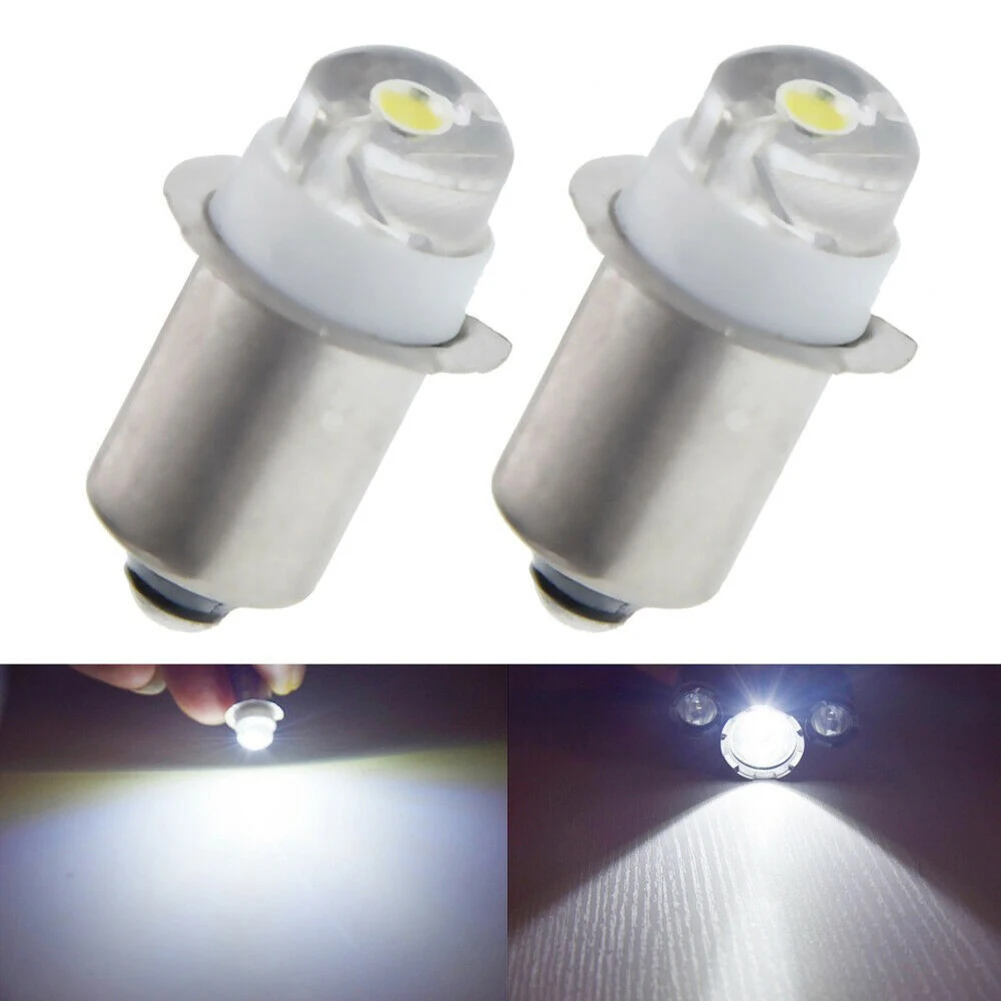 

2pcs 3/4.5/6V 0.5W 6000K White LED P13.5S Replacement Bulb For Flashlight Torch 180° Beam Angle Emergency Work Light Replacement