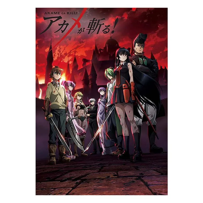 Аниме плакаты и принты Akame Ga Kill настенное художественное украшение белая бумага
