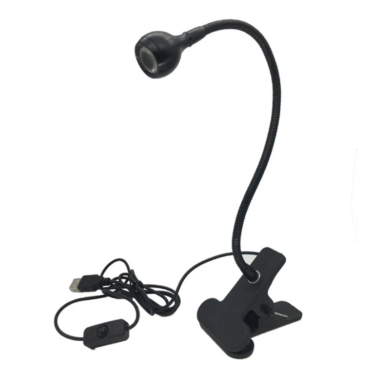 

3W Optical Microscope LED Table Clip Light Source USB Desk Clip-On Dimming Spotlight,Warm White