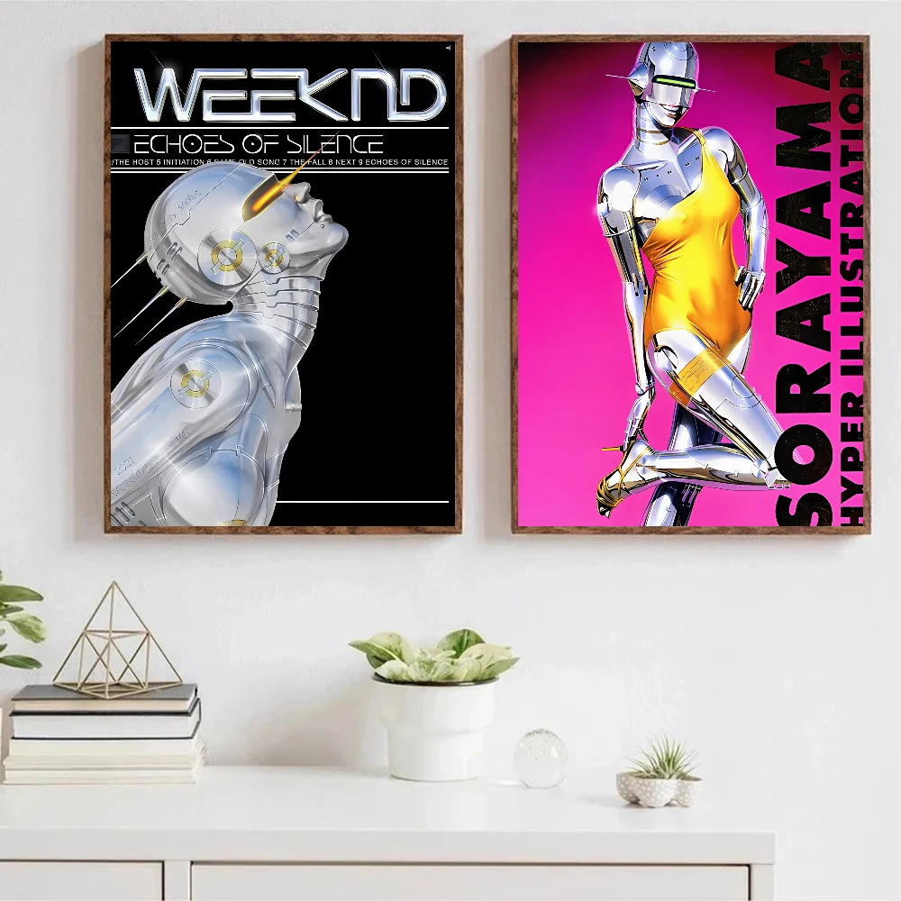 Art H-Hajime S-Sorayama Poster Stickers Wall Murals Decor Game Room Gifts HD Painting