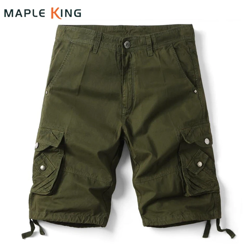 

2022 Men Cargo Pants Streetwear Summer Solid Color Shorts Korean Style Mens Multiple Pockets Jogging Cool Short Militaire Homme