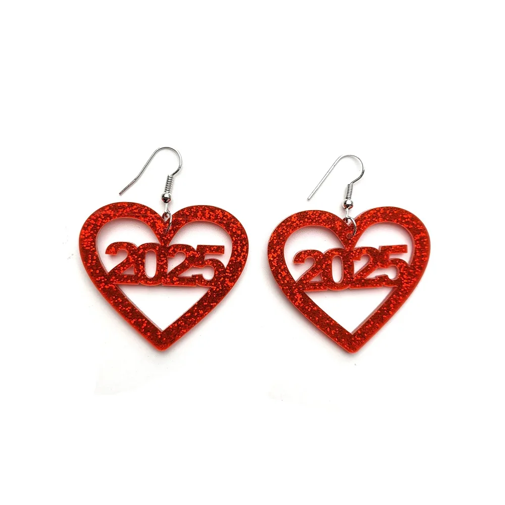 QIGO красные акриловые серьги-капли с полым сердцем 2025 для женщин модные