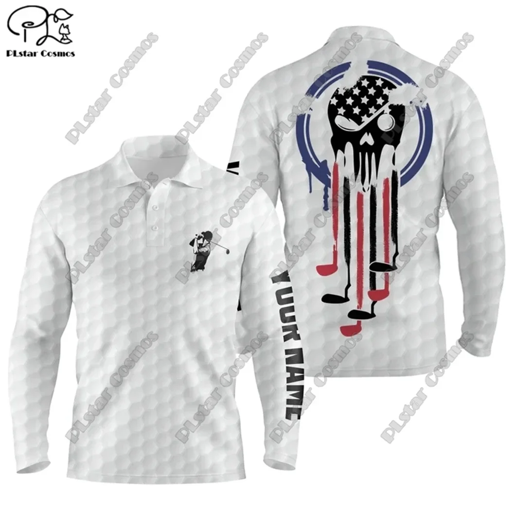 Футболка-поло унисекс с длинным рукавом и 3D-принтом