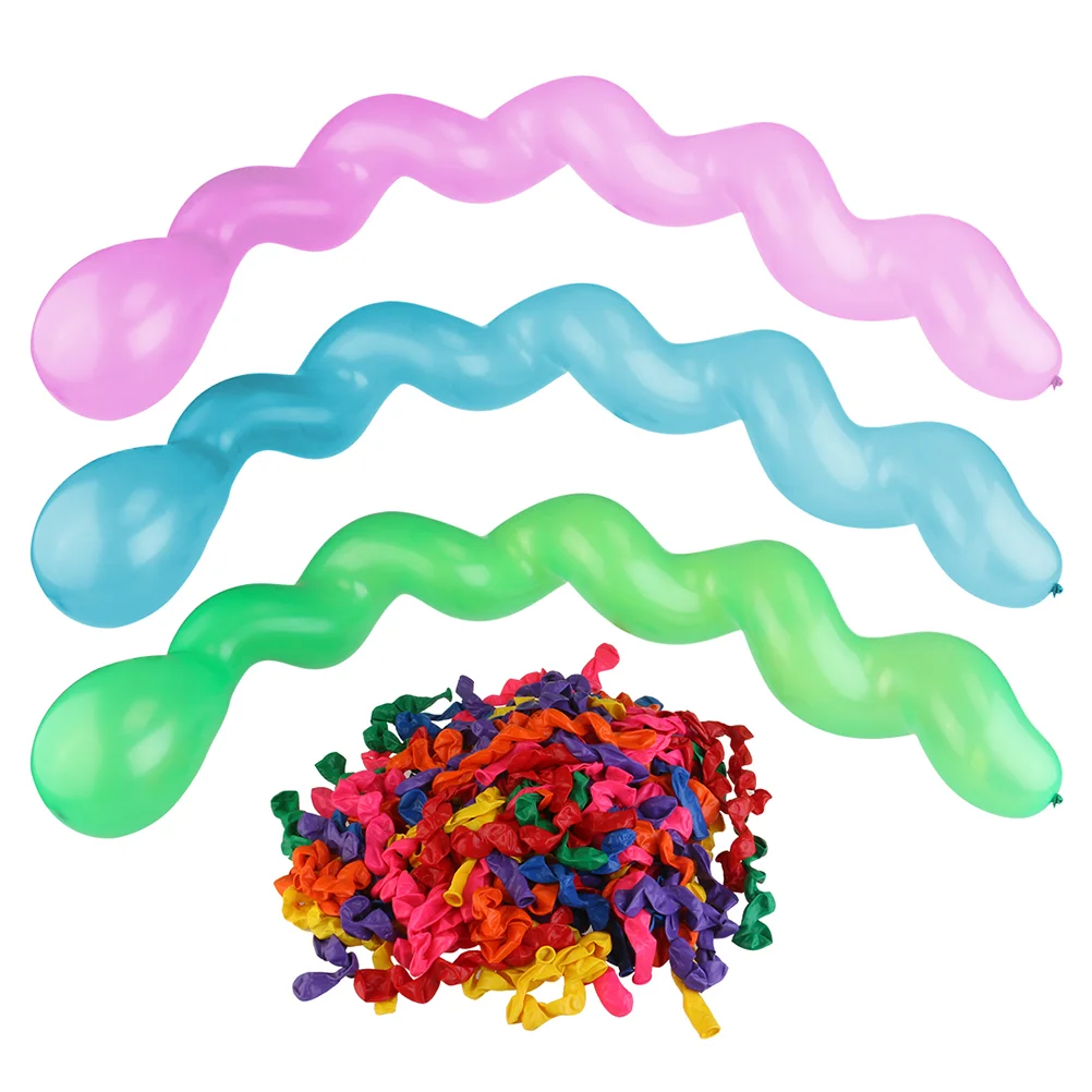 

100pcs Latex Balloons Spiral Balloons Colorful Twisted Balloons Carnival Wedding ( Mix Color ) 2.6g/