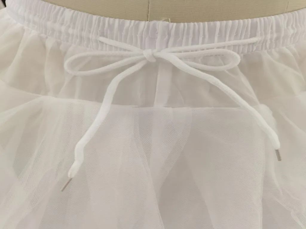 New Hot Sell 3 Hoops Big White Petticoat Super Fluffy Crinoline Slip Underskirt For Wedding Dress Bridal Gown In Stock