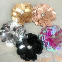 large sequin flower matte champagne handmade sewing patches for shoes bags garment accessories craft making