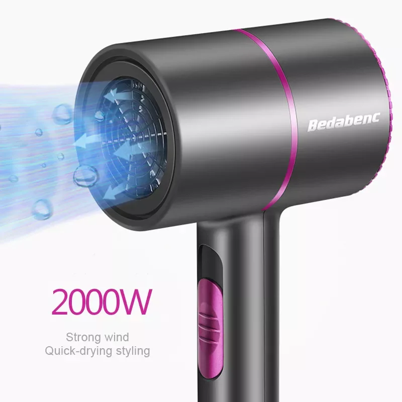 

2000W Blue Ionic Hair Dryer Hot /Cold Wind Powerful Hairdryer Heat Constant Temperature Hair Care Blowdryer for Home Salon