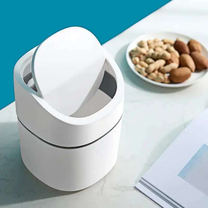 Белый Мини-пластмассовый Мусорный Бак Круглый Маленький Настольный Для Офиса И