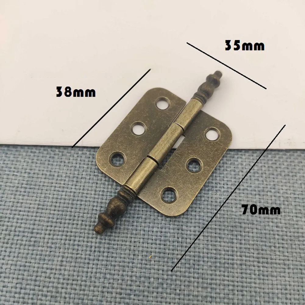 

4Pcs Antique Bronze Crown Hinges 6 Holes Jewelry Gift Box Decorative Cabinet Hinge For Cabinet Furniture Accessories