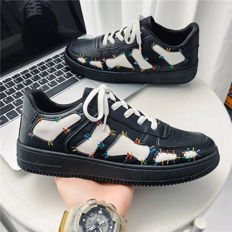 

2022 Summer Trend All-match Small White Board Shoes Youth Sports Niche Casual Trendy Shoes Leather-paneled Low-top Skate Shoes