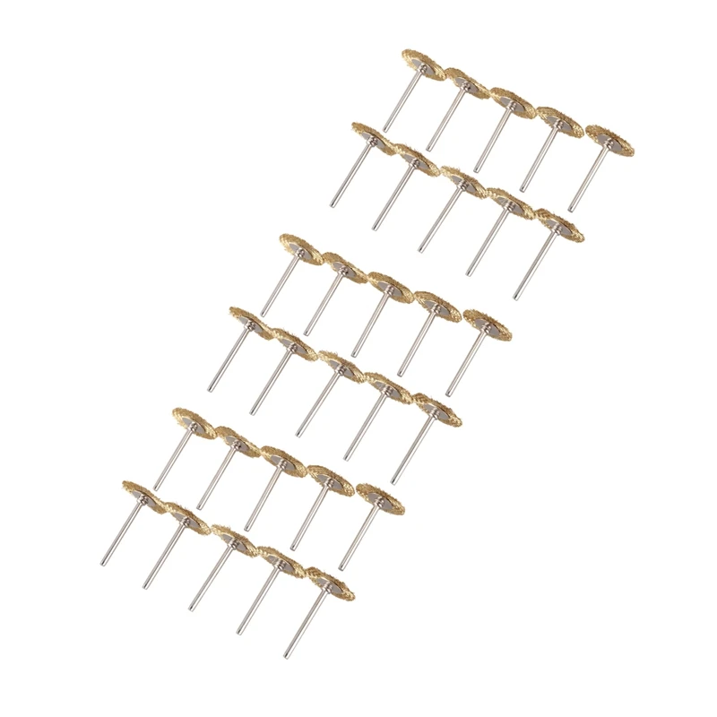 

30 X Brass Wire Brush Round Brushes Disc Brush Pot Brush For Dremel 25MM
