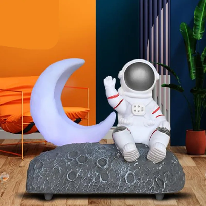 NEW Creative Moon Astronaut Night Light Bluetooth Speaker LED Night Light Birthday Gift Decorative For Bedroom Bedside 2#