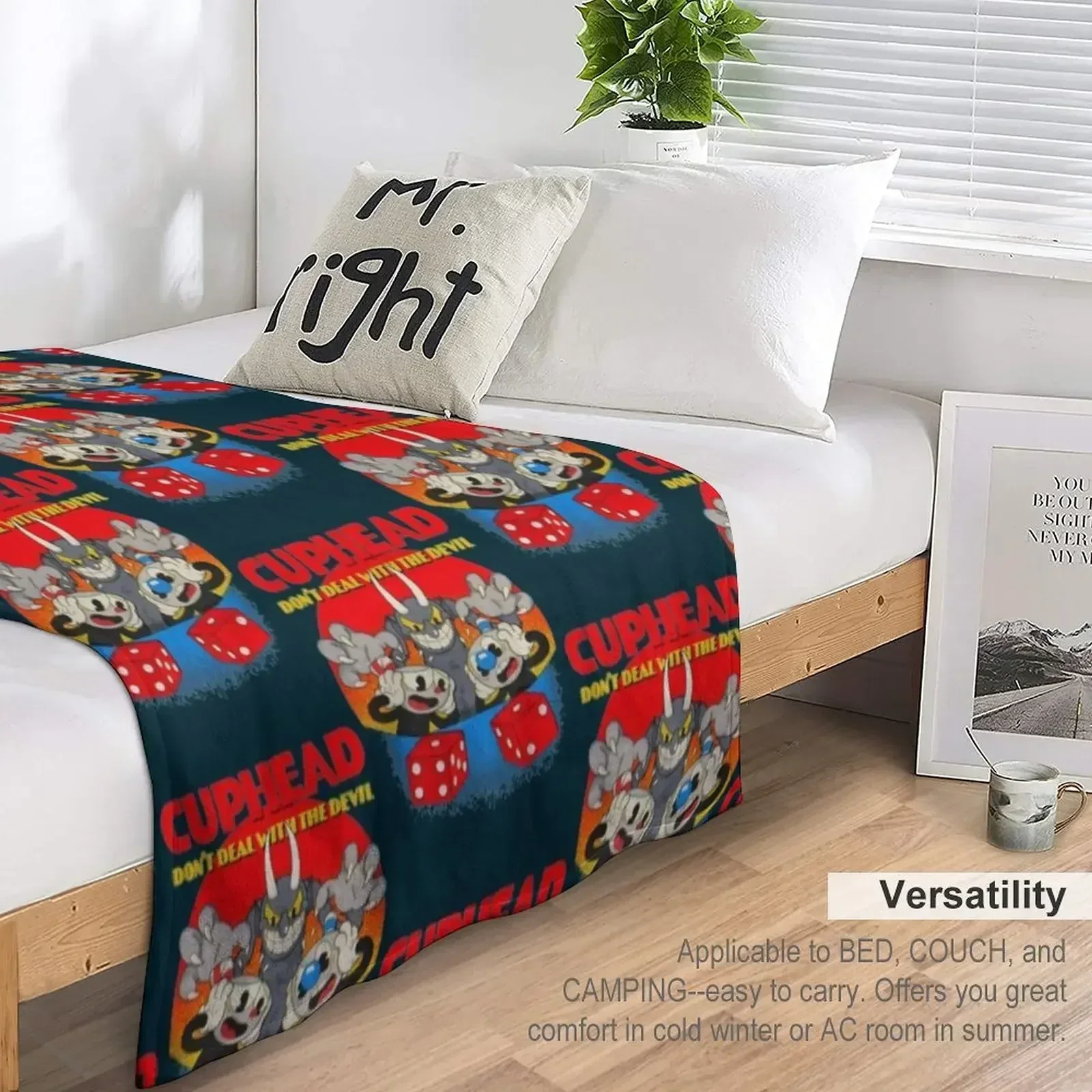 Одеяло Cuphead Mugman Don't Deal With The Devil декоративные одеяла для кемпинга