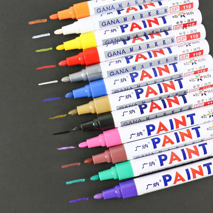 

5 Pcs Colorful Permanent Paint Marker Waterproof White Markers tire tread rubber fabric Paint metal 12 Colors Paint Marker Pens