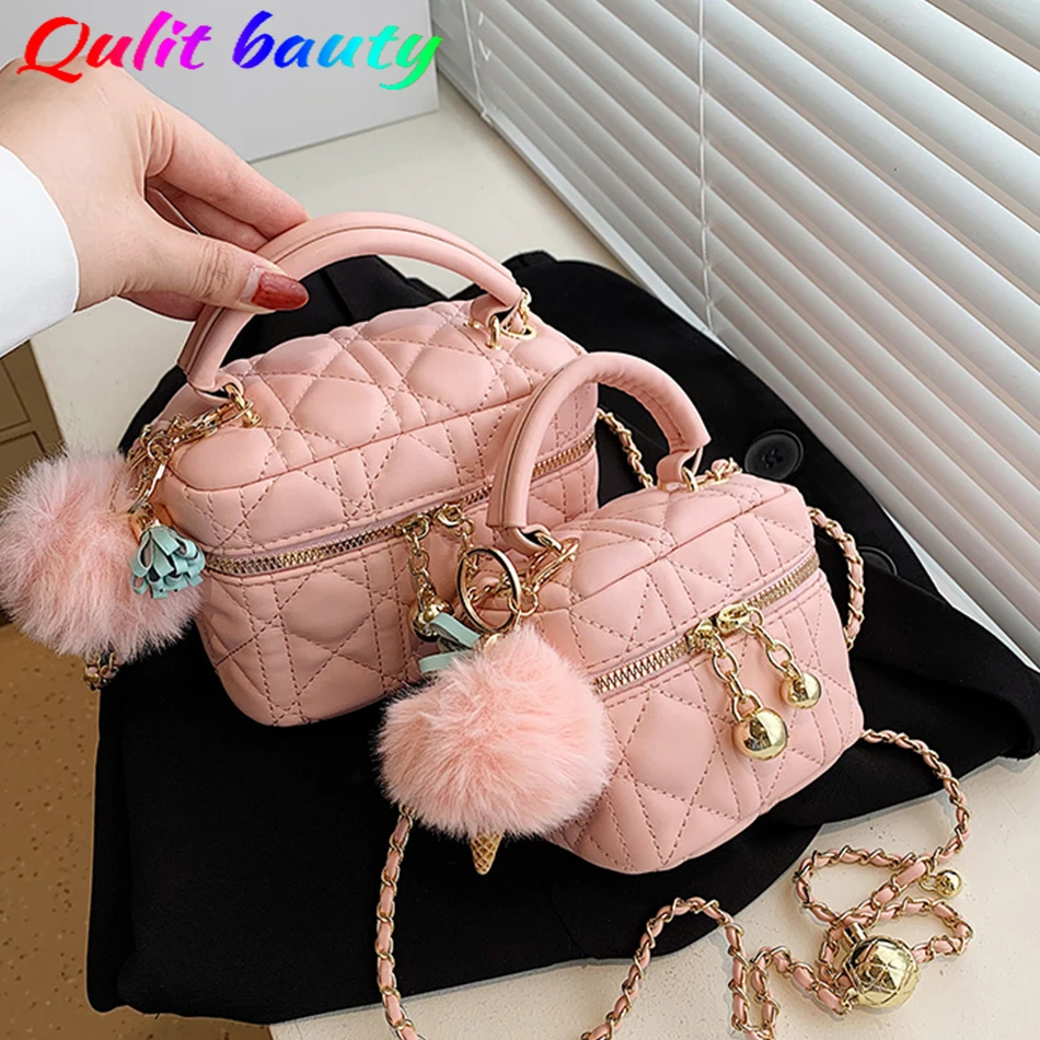 

Сумка-кроссбоди женская, из искусственной кожи, розовая, с короткой ручкой