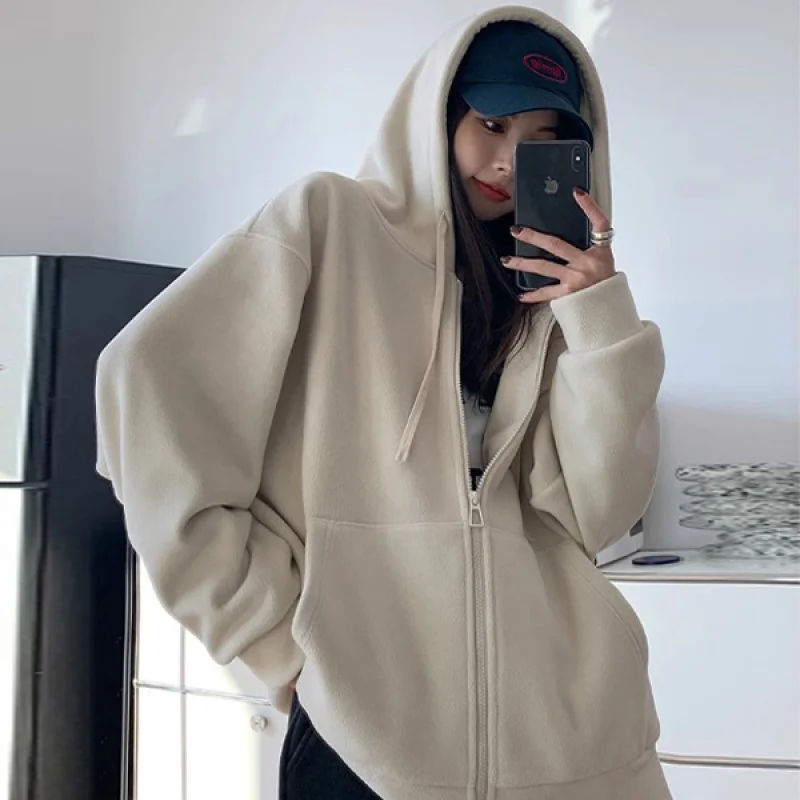 Толстовка с капюшоном на молнии женское пальто2024Осенне-зимнее пальто осень и