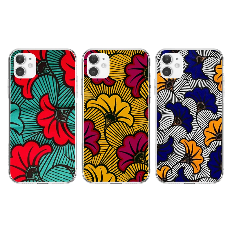 

African Style Art Fabric Print Phone Case for IPhone 13 12 11 Pro Max Mini XS XR 8 7 6 6S Plus X SE2020 TPU Cover 11 Phone Cases