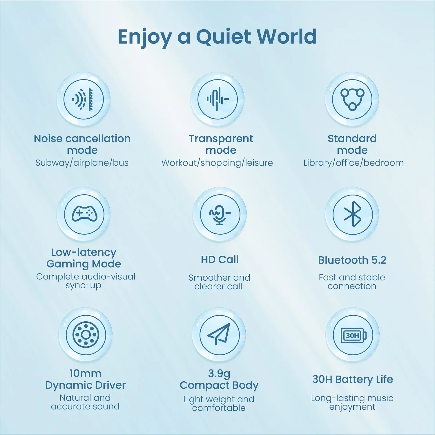 HAYLOU MoriPods ANC TWS Беспроводные наушники BT5.2 Наушники с сенсорным управлением 30H