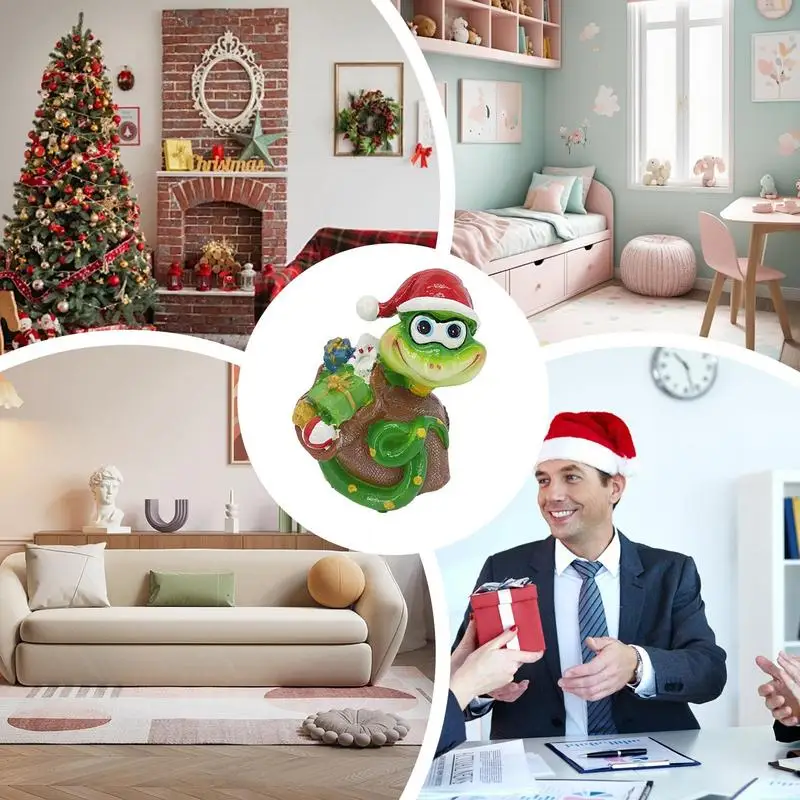 Милый банк экономии денег из смолы Рождественская банка для монет в виде змеи