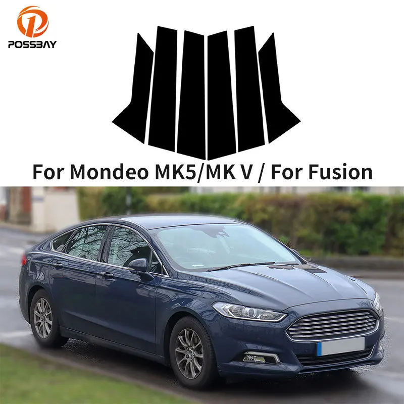 

6Pcs Car Door Window Frame Pillar Post Stickers for Ford Mondeo MK5/MK V Fusion 2014-2022 B C Column Cover Styling Decoration