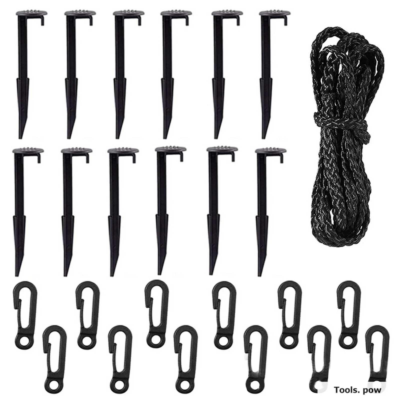 

12/24Pcs Tent Ground Nail Garden Inflatable Holder Plastic Pile Rope with Hook Inflatable Pile and Plastic Pile Tether Garden